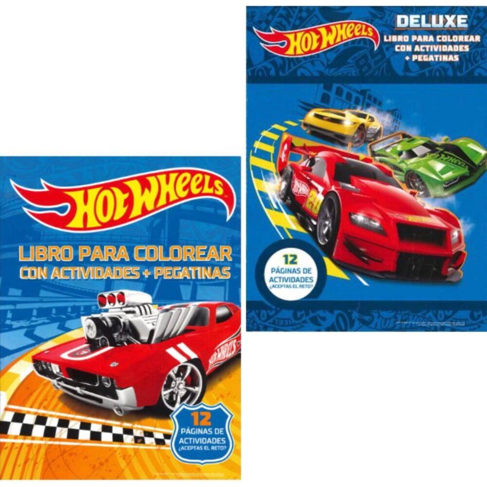 Cuaderno Hot Wheels de dibujo-Pega y Colorea.