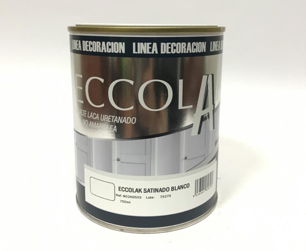 Esmalte Laca de Poliuretano Blanco Satinado - Eccolak - 750ML