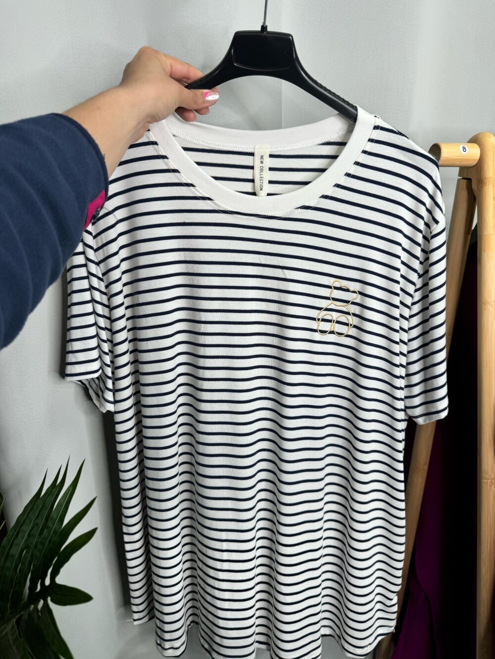 Camiseta osito bordado-Talla única,ancha.
